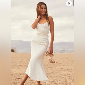 Lulus Strictly Romance white satin dress